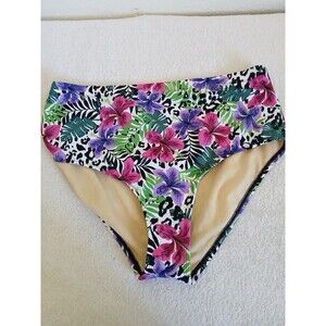 Swimsuits For All Size 18 Bikini Brief Swim Bottoms Tropical Floral Print Summer